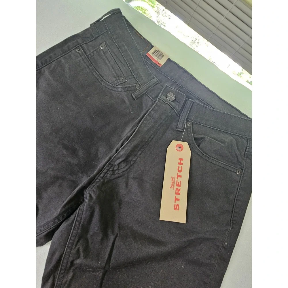 Levi's 511 Slim Fit Pants Mens 31x34 Black Stretch Denim New With Tags 181810037
